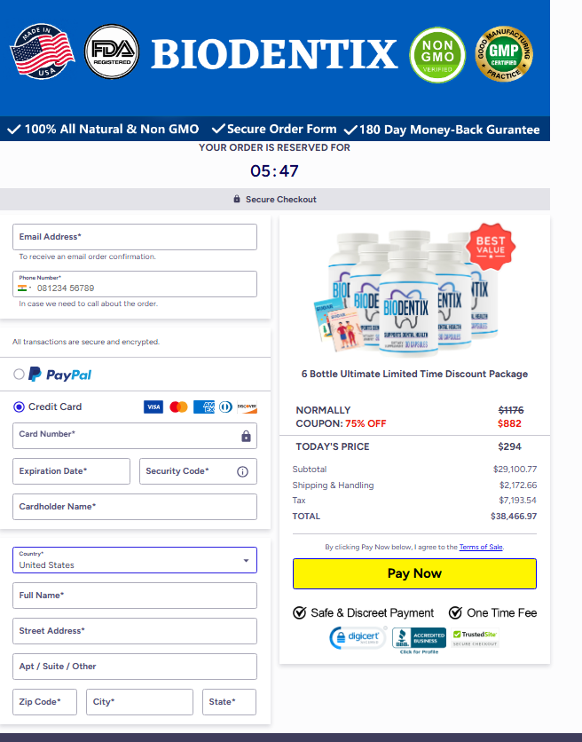 biodentix  order page